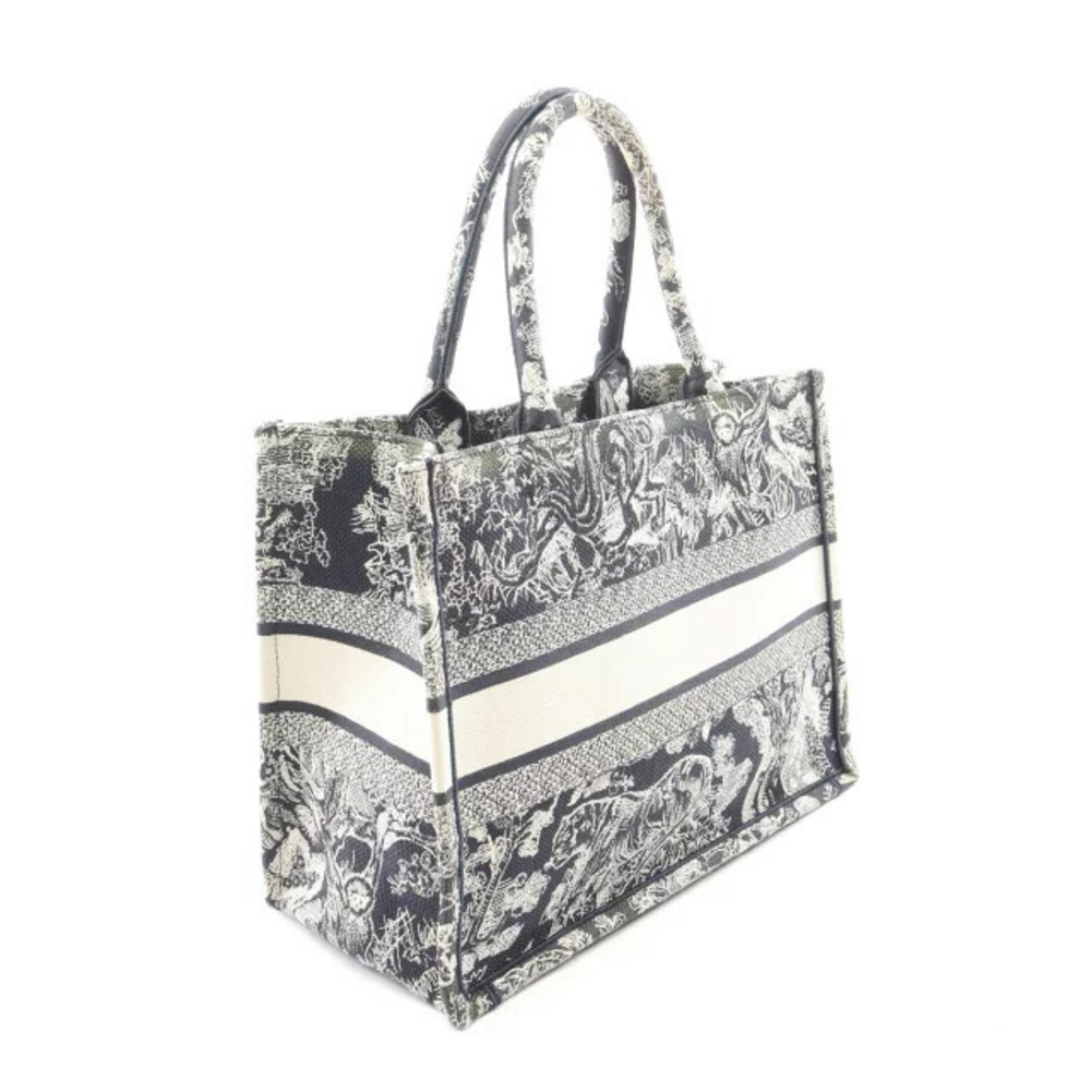 Dior BOOK Navy Canvas TOTE Christian Blue Bag White Blue White